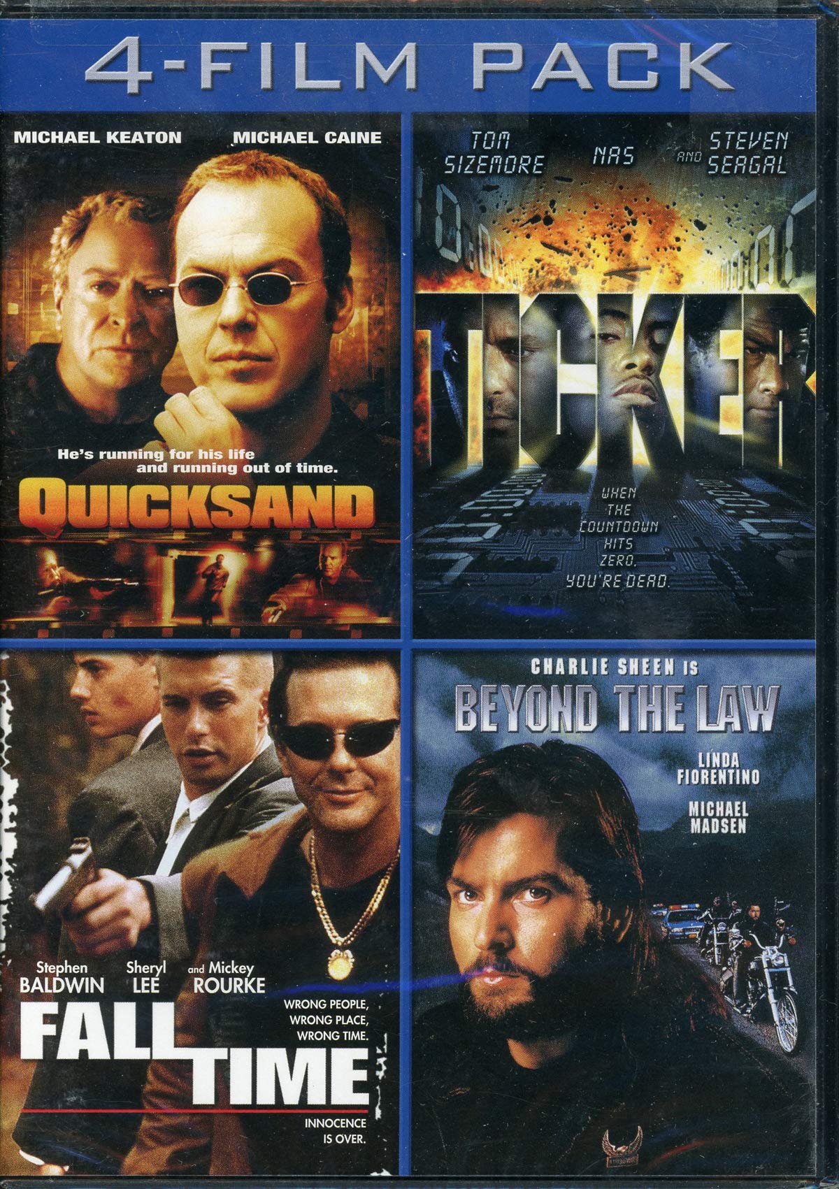 4 Film Pack: Quicksand, Ticker, Fall Time, & Beyond The Law