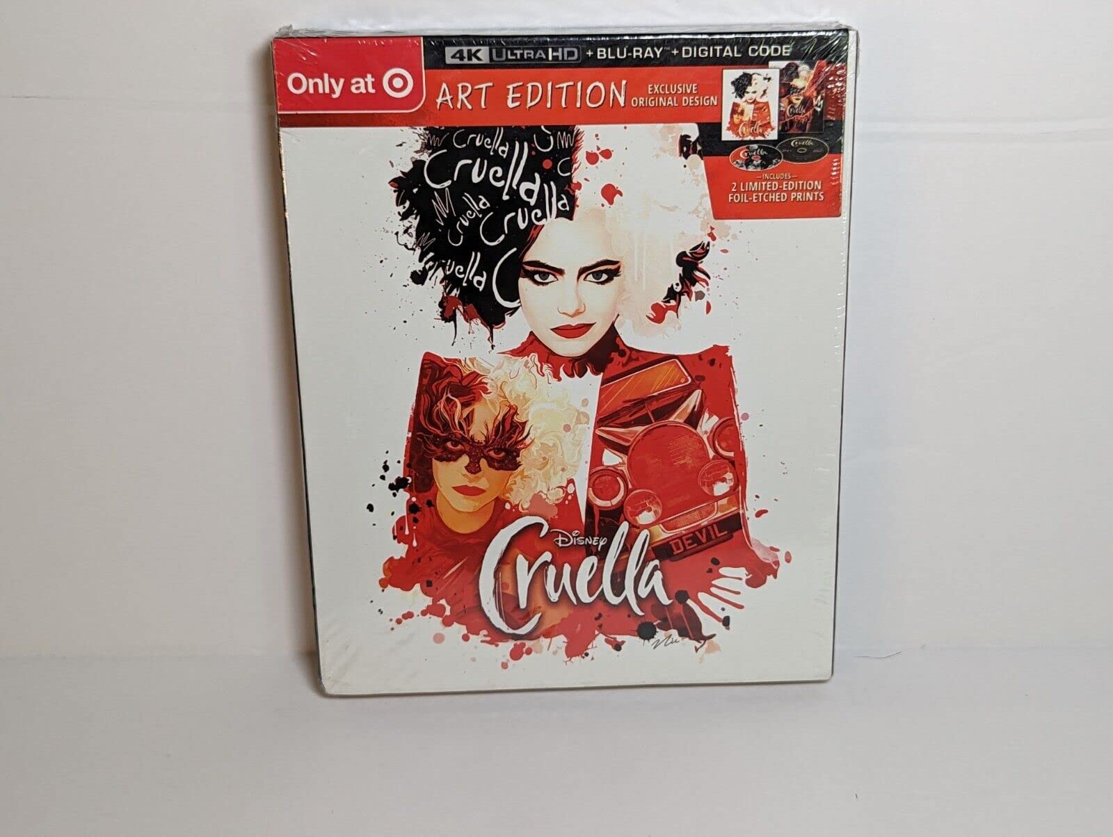 Image 0 of Cruella [Target Exclusive Art Edition 4K Ultra HD + Blu-ray + 2 Foil-Etched Prin